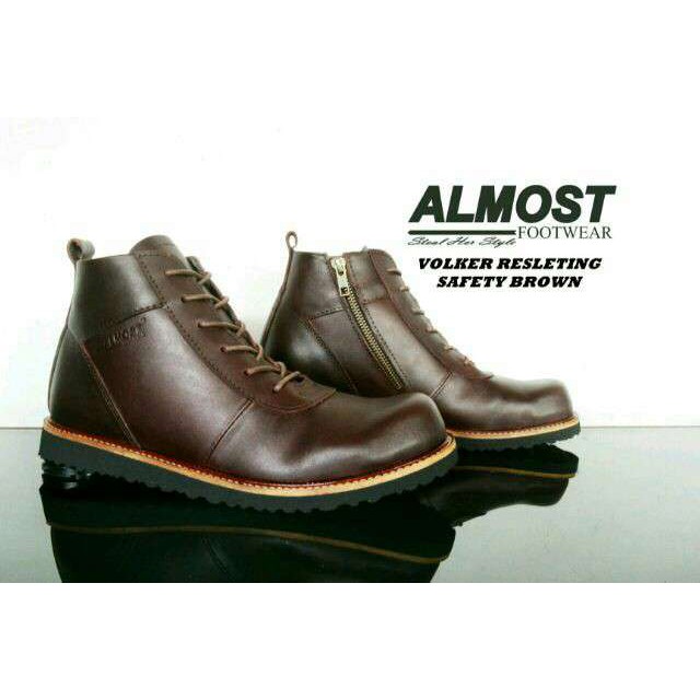 sepatu brodo almost volker resleting original kulit 39-44