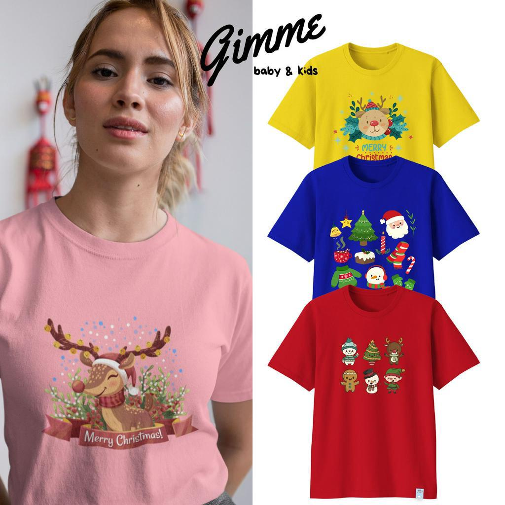 BAJU Kaos Natal / NATAL COUPLE / BAJU NATAL 2021 Santa Rusa Snowman