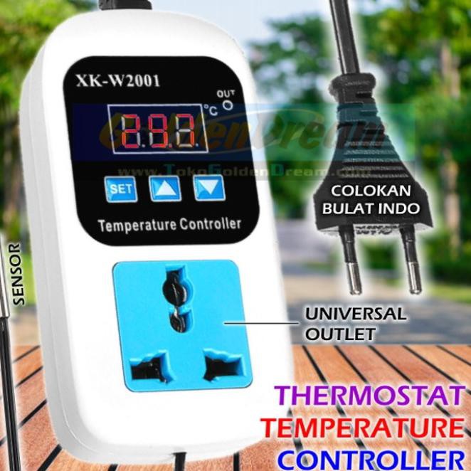 Xk-W2001 Xk W2001 Ntc 10K 10A 220V Temperature Digital Thermostate Artec01 Segera Beli
