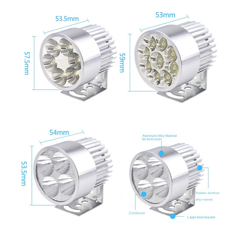Lampu Depan Motor led Super Terang 12V-85V Bahan Aluminum Alloy