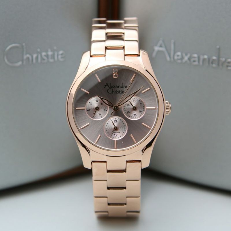 Jam Tangan Wanita Alexandre Christie AC2910 AC 2910 Rose Gold Original