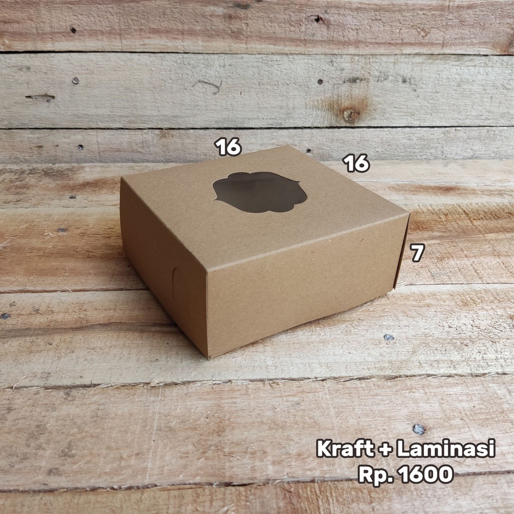 

100 PCS Kardus Kraft + Laminasi bagian dalam 16x16x7cm