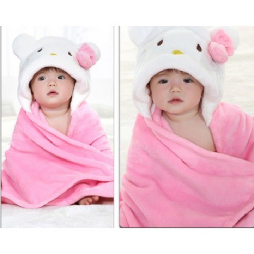 Selimut Cat Pink / Red / Polka Pink Karakter Double Fleece Selimut Bulu Bayi