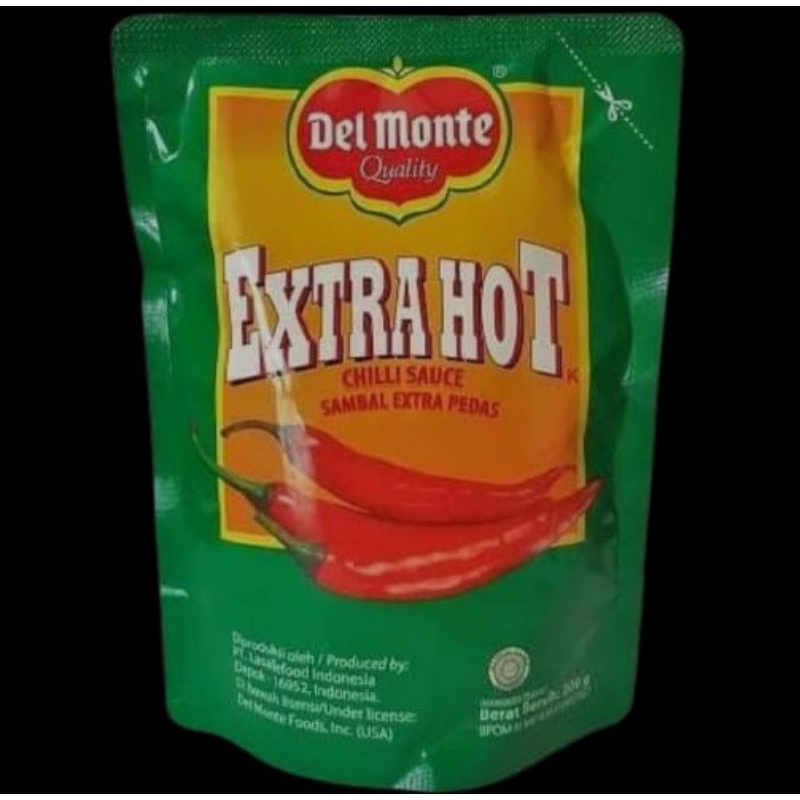 Delmonte Saos Sambal Extra Hot / Saos Tomat Pouch 200gram