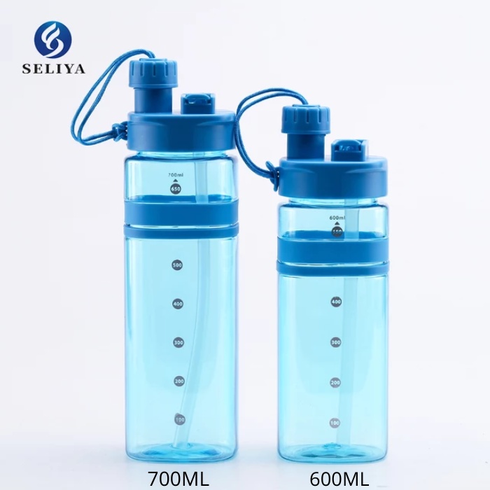 Botol Minum Sport Travel Botol Minum Sedotan Anak Sekolah Dewasa Anti Tumpah Anti Bocor Asli Seliya BPA Free 600 700 ML