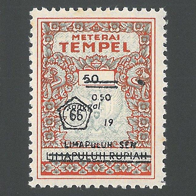 

METERAI MATERAI TEMPEL LAMA TAHUN 1966 NOMINAL 50 SEN