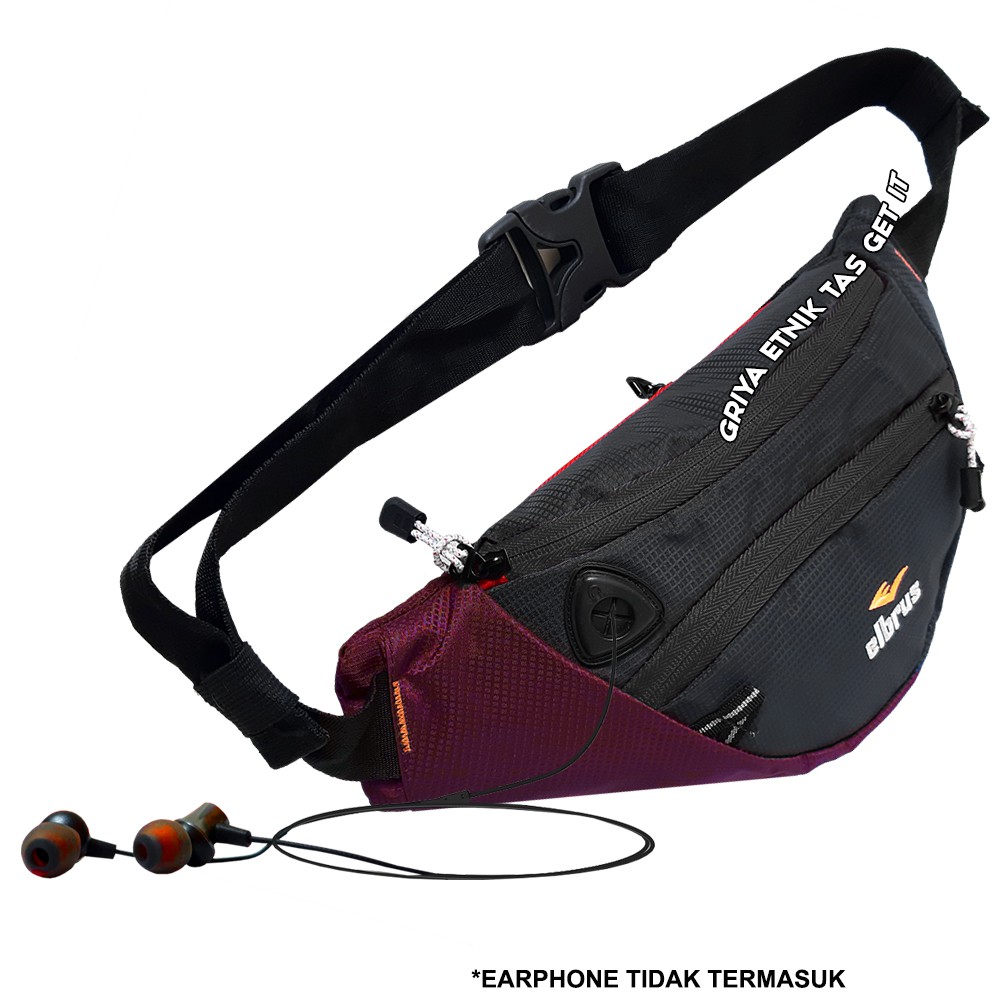 Waistbag Pria Distro Ori Elbrus Tas Pinggang Selempang Cowok Oval