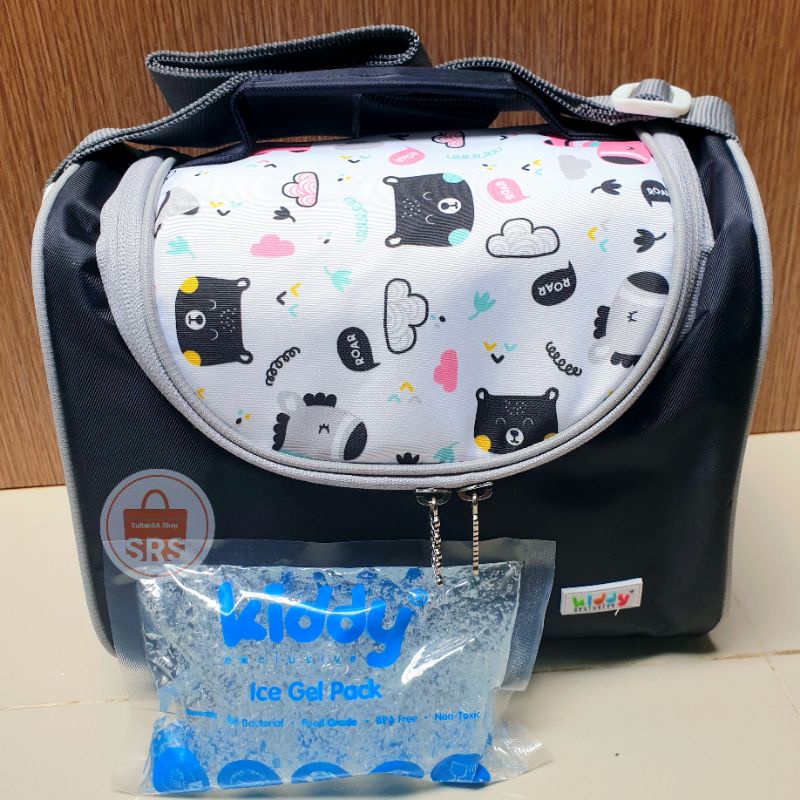 Kiddy Cooler Bag Asi + Ice Gel 200 gram 24x20x16cm / Tas Penyimpan ASI / Baby Coller Bag Bayi 5035