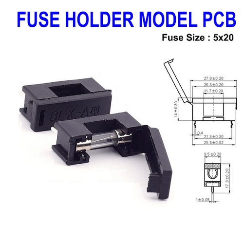 Fuse Holder 5x20 PCB Kotak Sekring SMD BLX-A Dudukan Rumah Sekering Kaca Gelas 5x20 mm