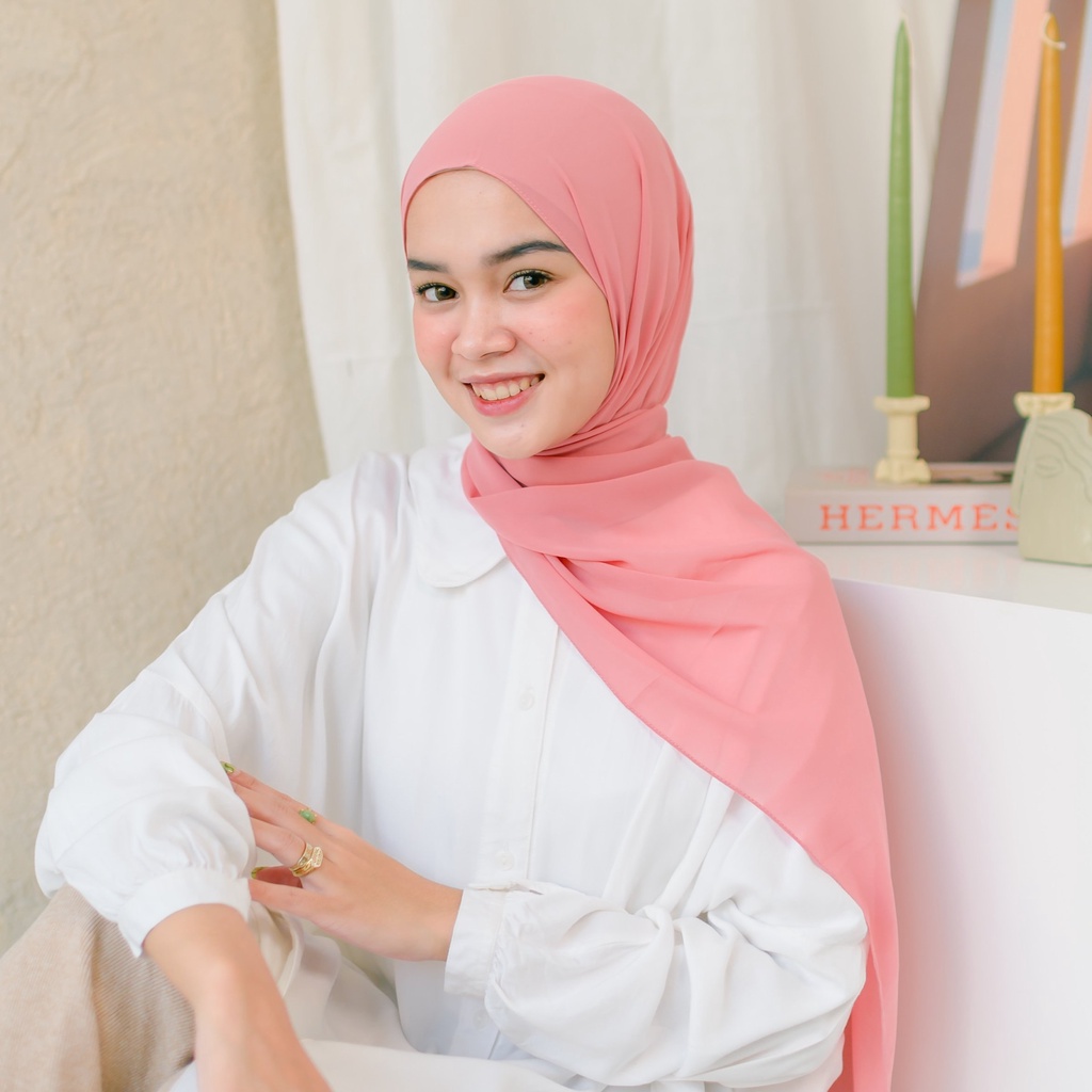 Lozy Hijab - Bawal Shawl ( Pashmina Ceruty Babydoll )-Dusty Pink