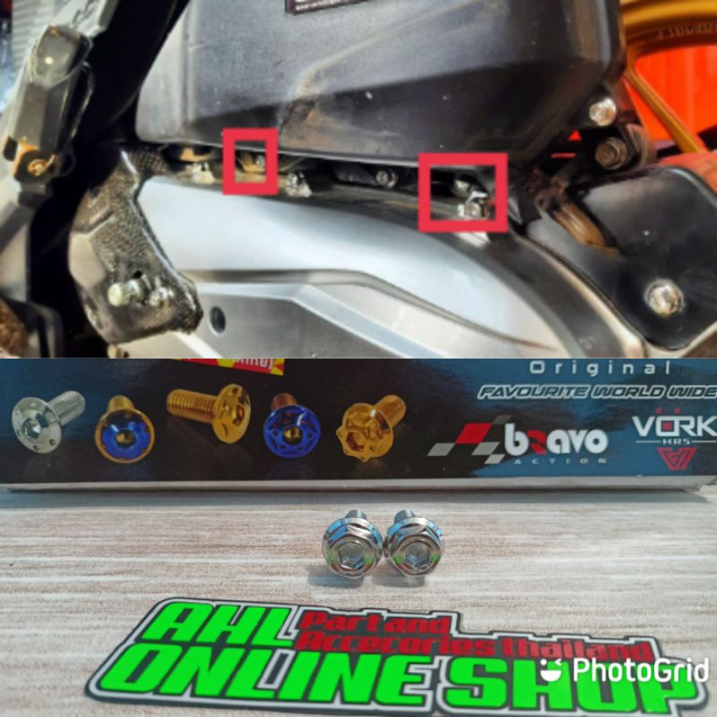 baut 2 kunci rumah box filter vario 125/150 stainless original heng