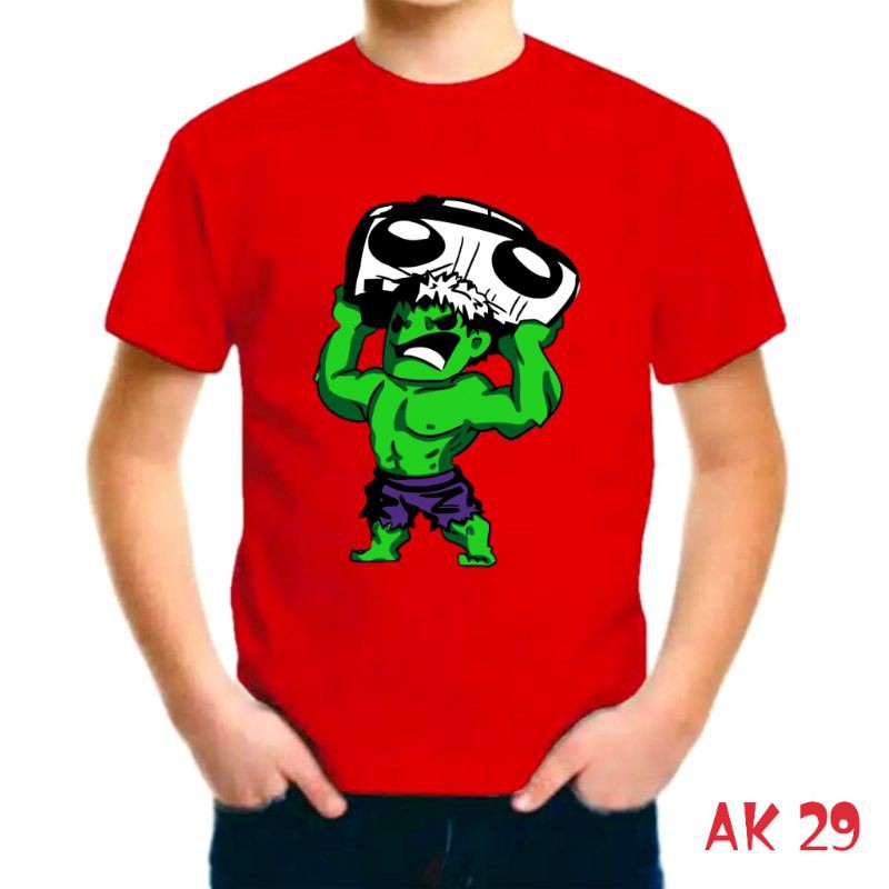 pakaian anak motif hulk kaos pria