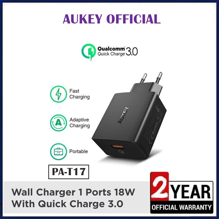 Aukey PA-T17 Amp Wall Charger 1 Port with Quick Charge 3.0 PAT17