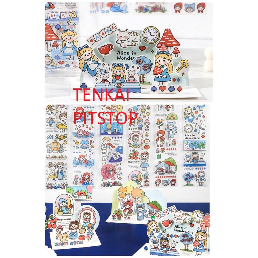 

Stiker Princess Fairy tale Snow White, Ariel, Alice in wonderland