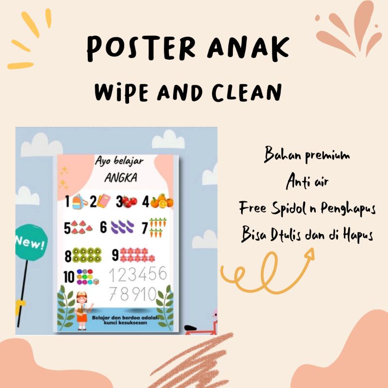 

Poster Edukasi Anak TK PREMIUM WIPE CLEAN BISA DI TULIS DAN DI HAPUS