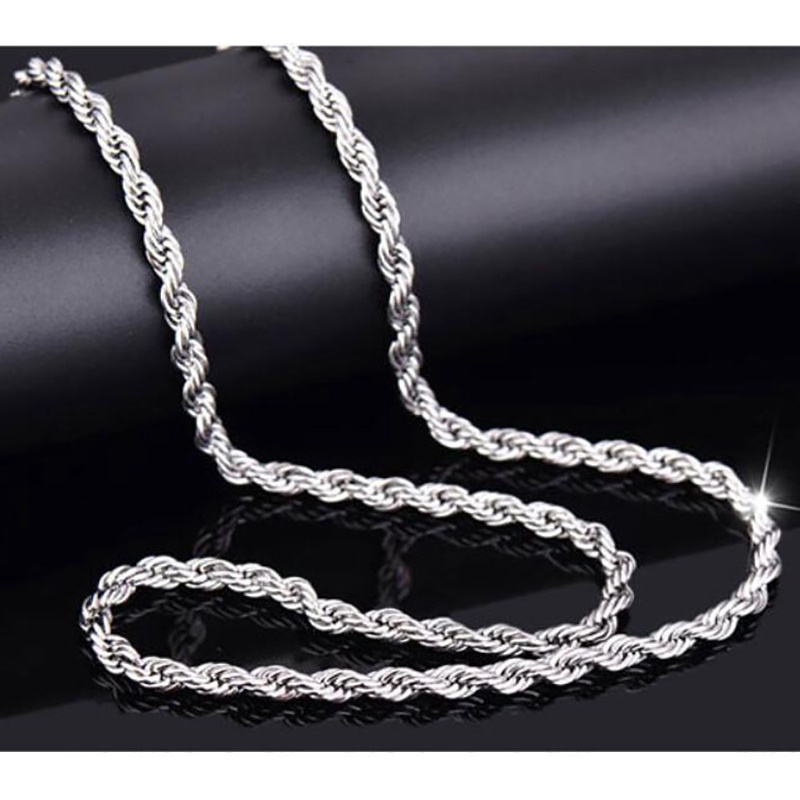 High-end long matching chain men's Korean twist chain silver necklace men's jewelry hanging chain