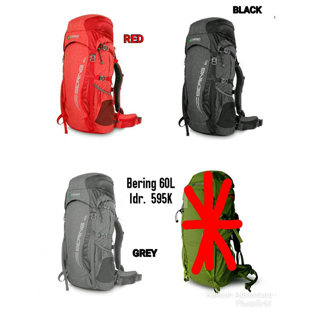 TERLARIS  tas carrier consina bering 60L (free 1pcs  buff) TERBARU