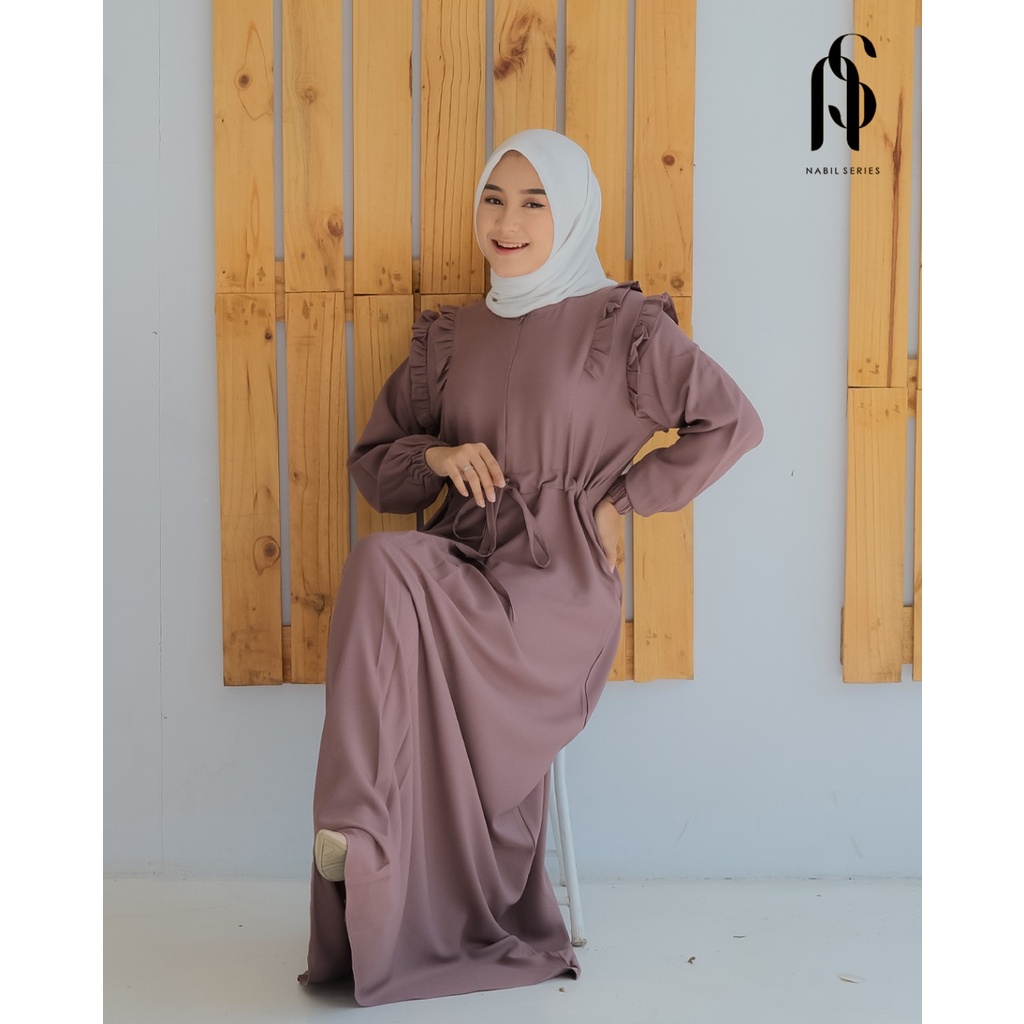 Gamis katun sevila syamila ori jr one dress renda cantik katun tiffany twill