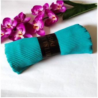 PASHMINA hijab CERUTY PLISKET FULL LIDI TANPA GARIS TENGAH jilbab pashmina plisket PLEATED SHAWL TERMURAH dan TERLARIS-Hijau Tosca