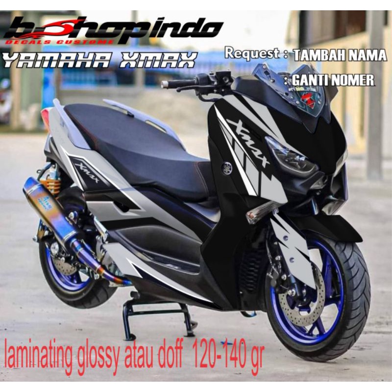 Stiker Decals XMAX Motif grafis Variasi full body grey black