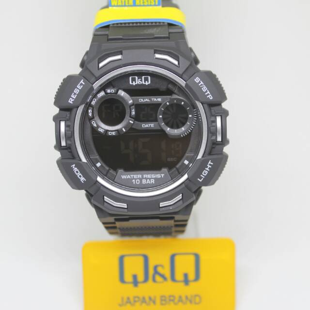 Jam Tangan Cowok Pria QQ Q&Q Digital M148J003Y Warna Hitam Tali Karet Rubber