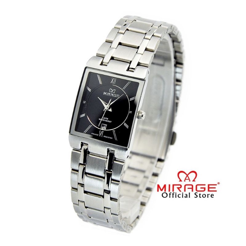 Jam Tangan Wanita Original Tahan Air Garansi 1 Tahun Miragewatch Anti Karat 7908L Silver Tipis JAM TANGAN CEWEK RANTAI STAINLIS PETAK PERSEGI_JAM TANGAN CEWEK FITUR TANGGAL WATER RESISITANT_JAM TANGAN WANITA MIRAGE ORIGINAL FREE BOX DAN BATRAI MIRAGE