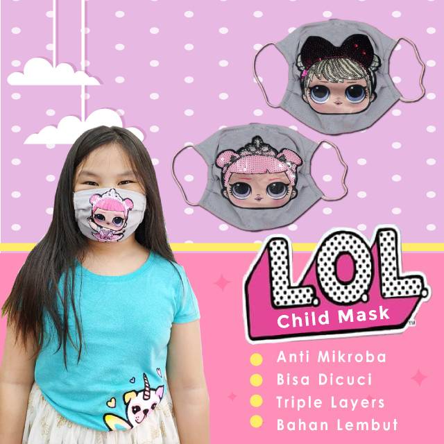 Masker anak LED / Ada Lampu LED / Bisa Nyala