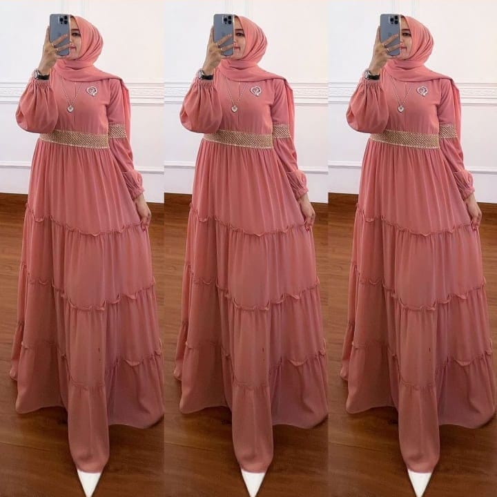 RARA MAXI DRESS - Gamis Cerutty Babydoll / Gaun Hijabers Muslimah / Baju Pesta Wanita Cantik