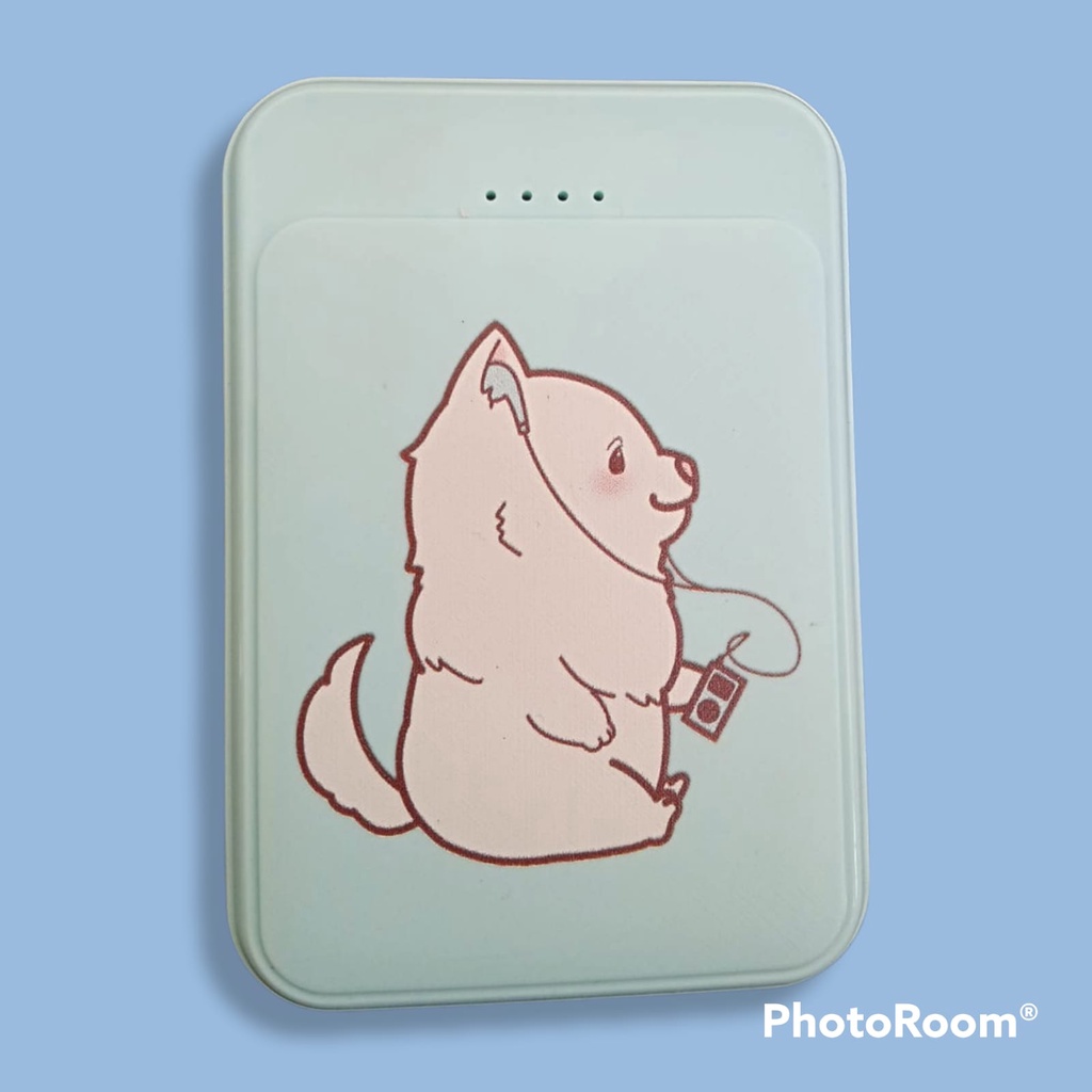 [WHITE DOG]POWERBANK MINI KARAKTER 2 USB KAPASITAS 10000MAH MOTIF KARTUN