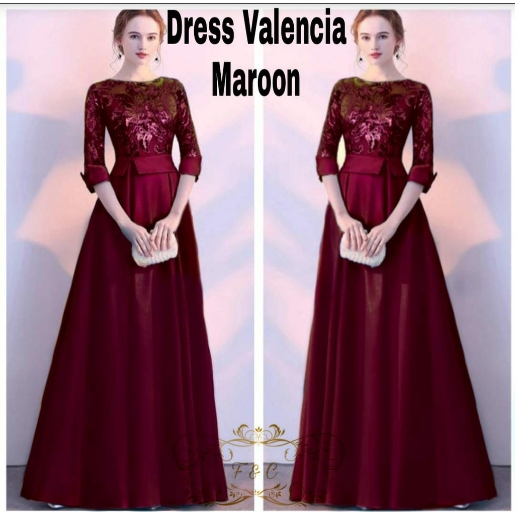 3 UKURAN M L XL DRESS VALENCIA FASHION PAKAIAN WANITA GAMIS MAXY FEHM