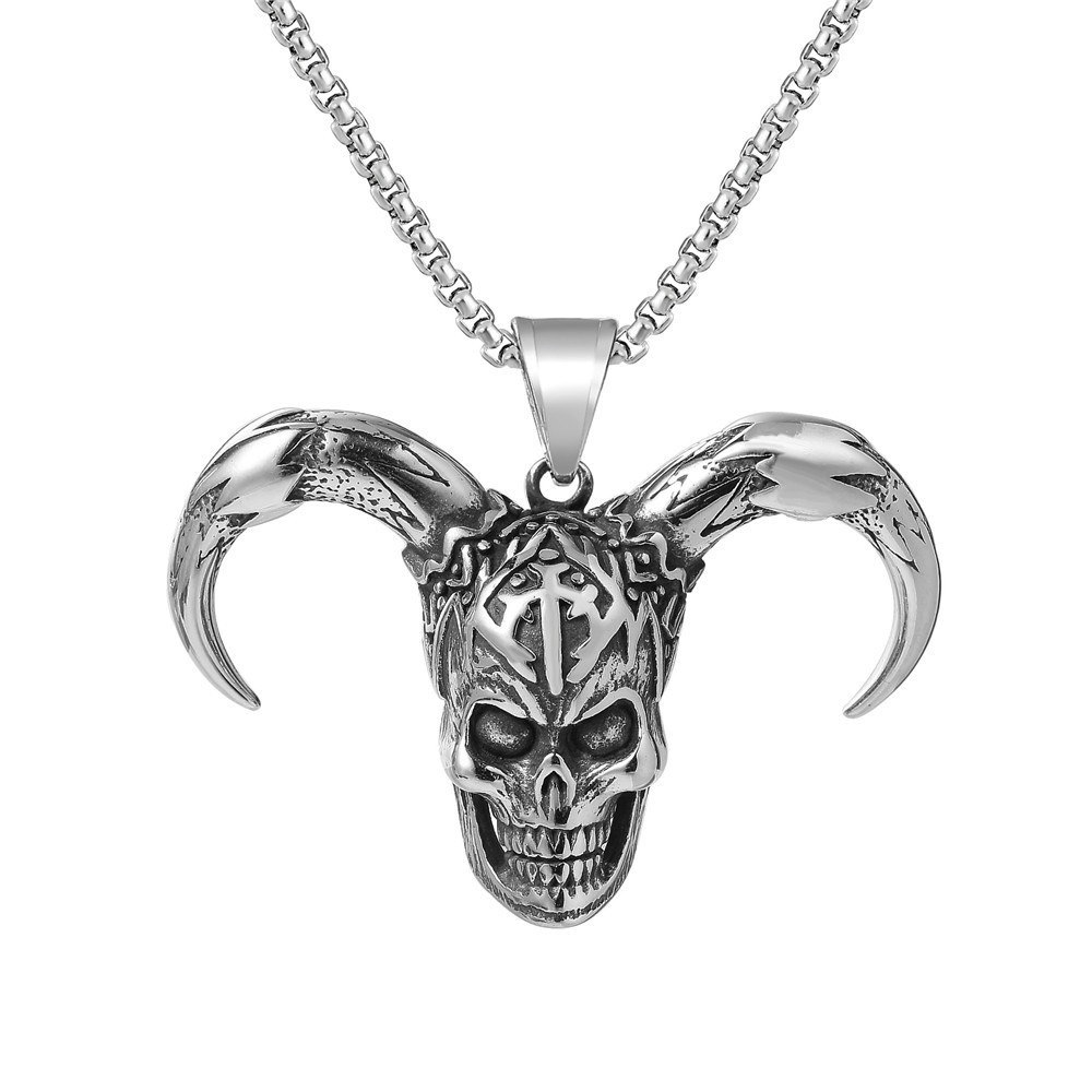 Kalung Liontin Kepala Badut Bahan Titanium Steel Gaya Hip Hop Untuk Pria