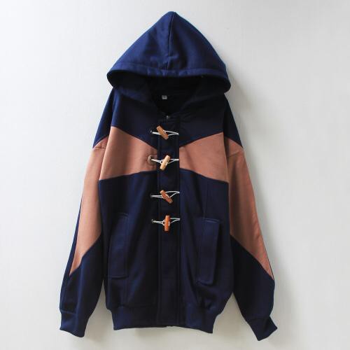 Two Color Toggle Coat Jaket Kawaii