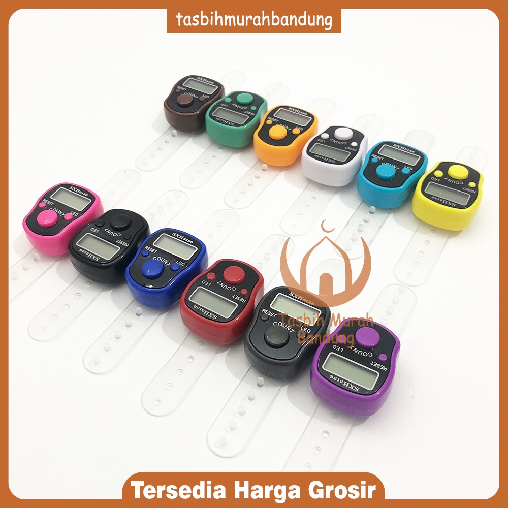 TASBIH DIGITAL LED KOTAK KACA DAN CARD + MIKA