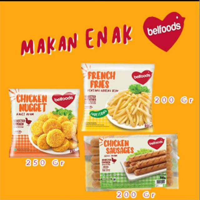 

Paket Belfood Nuget 250gr Kentang 200gr Sosis 200gr