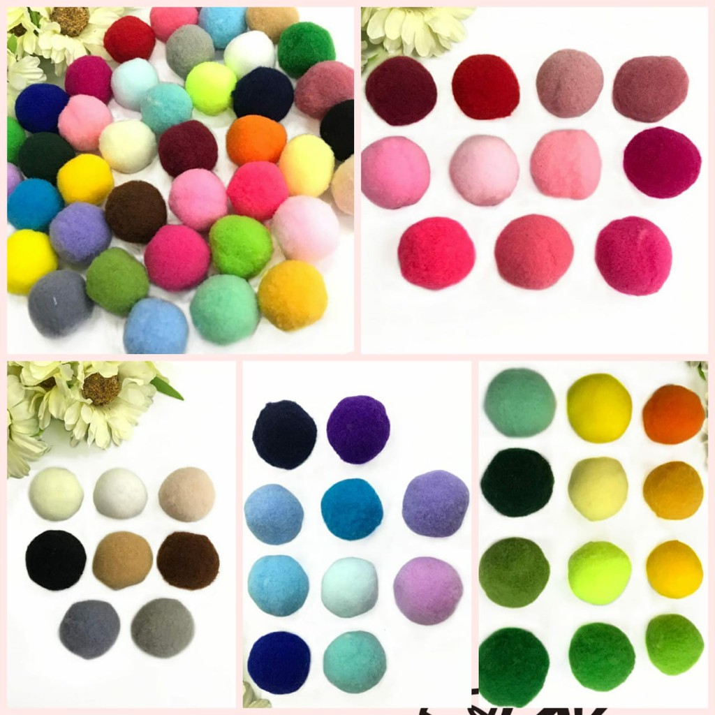 10 PCS - 2.5 CM POM POM HALUS ANEKA WARNA | POM POM KAPAS