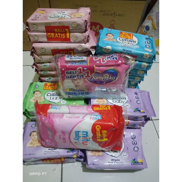 Tissue Basah Bayi isi 1 dan 2, merk CUSSON , Mitu mamypoko