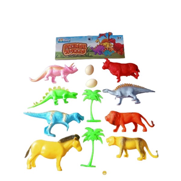 MA 03 WILD ANIMALS KTG / MAINAN ANAK EDUKASI HEWAN PLASTIK ISI 8PCS / mainan replika animal