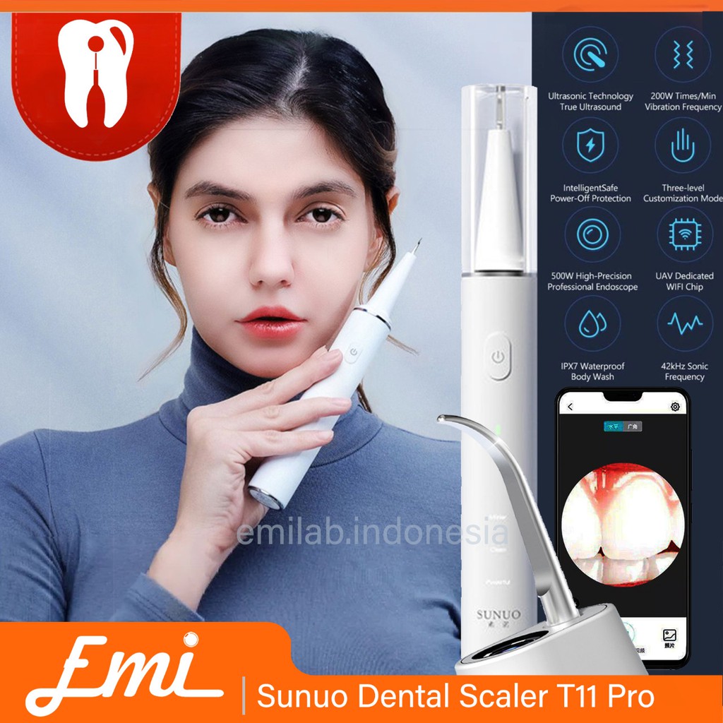 Sunuo Dental Scaler T11 Pro Visual Pembersih Karang Gigi Tartar