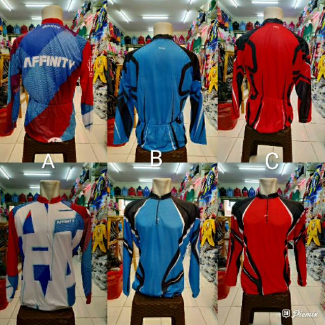 Jersey sepeda lengan panjang baju gowes