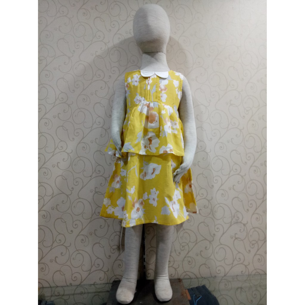dress anak perempuan size 2-4 warna kuning