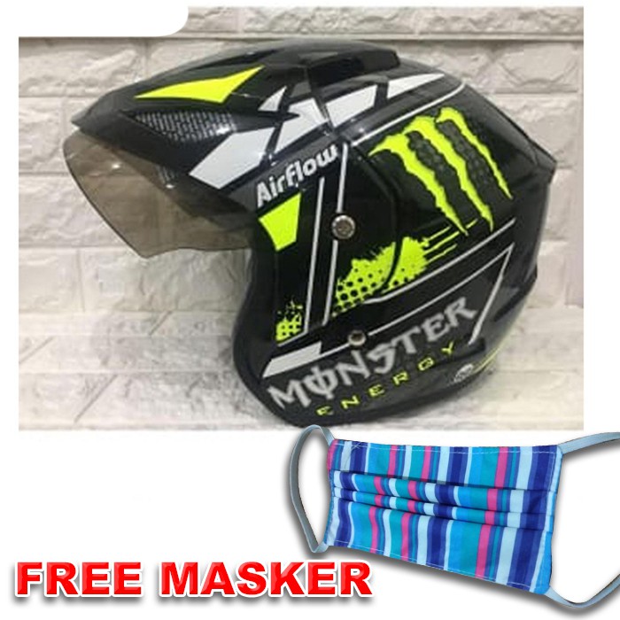 Helm Helem Monster BXP Ori SNI Warna Abu - KUNING