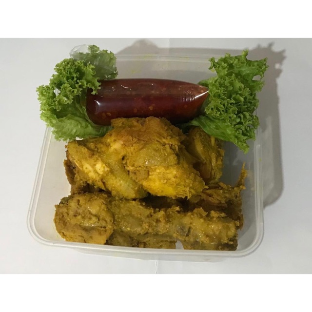 

Ayam ungkep siap goreng + extra sambal bajak