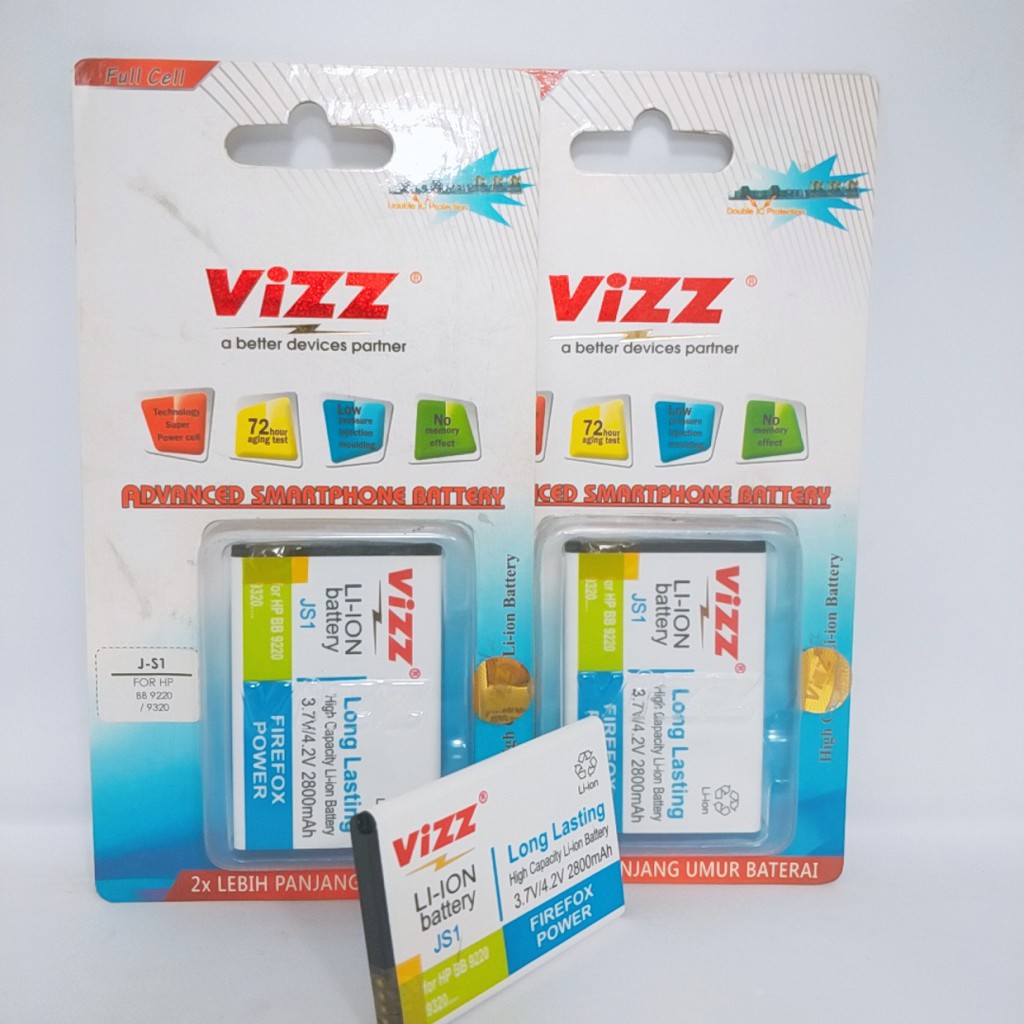 BATERAI ORIGINAL VIZZ DOUBLE POWER BLACKBERRY J-S1 ATAU 9220 ATAU 9320