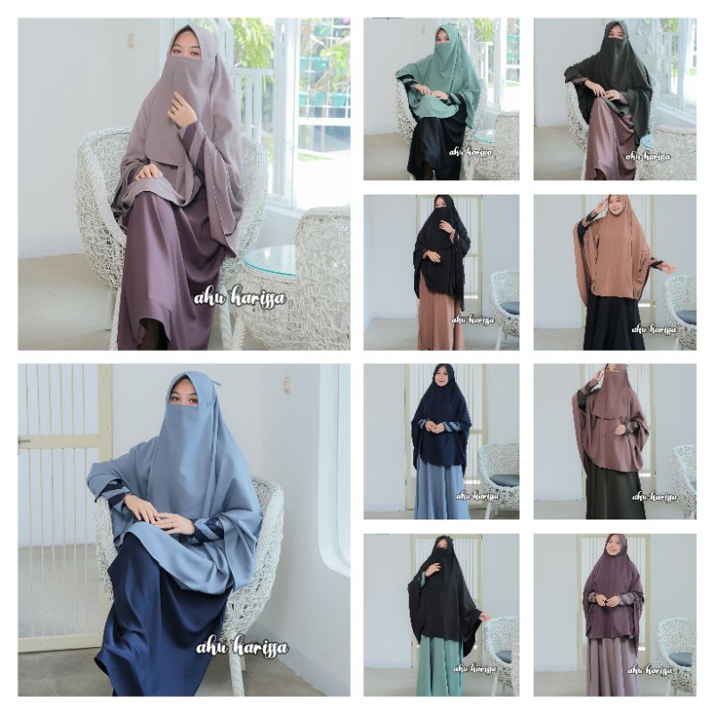 Gamis Cadar Polos Kombinasi Aku Karissa Aliyah Syari