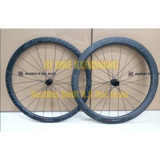 Wheelset Roadbike Balap 700c Nautilus Swift 4.5 V2 Carbon Disc Brake