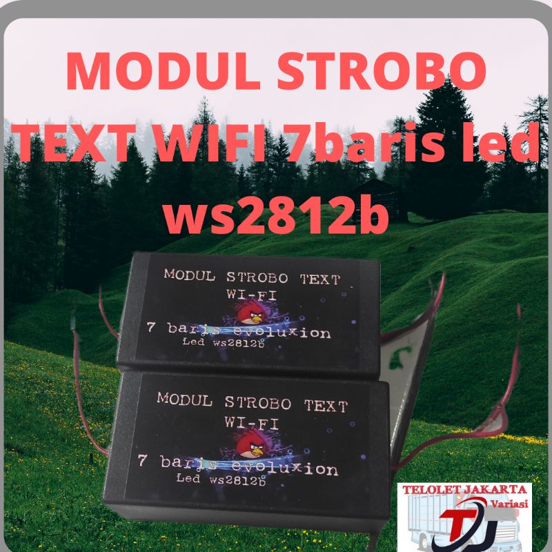 modul STROBO text wifi ANGRIBID 7 BARIS LED WS2812B