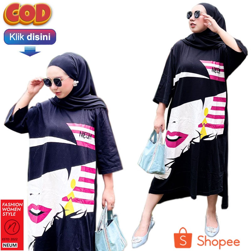 NEUM MUSLIM - LONG TUNIK KAOS NEQUEN ORIGINAL /KAOS/PAKAIN WANITA [COD]