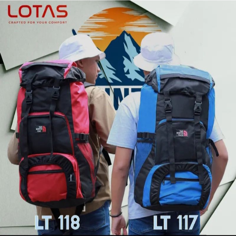 TAS RANSEL CARRIER GUNUNG 50-55 ltr,MERK TNF ORIGINAL MURAH MERIAH BERKUALITAS