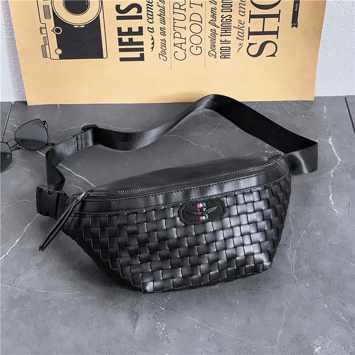 Tas Selempang Kulit Slingbag Waistbag Woven Bag Tas Pria 3222