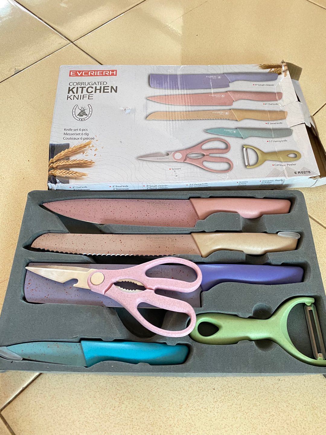 Istanamurah Kitchen Knife Set | Pastel Pisau Set Non Bacterial